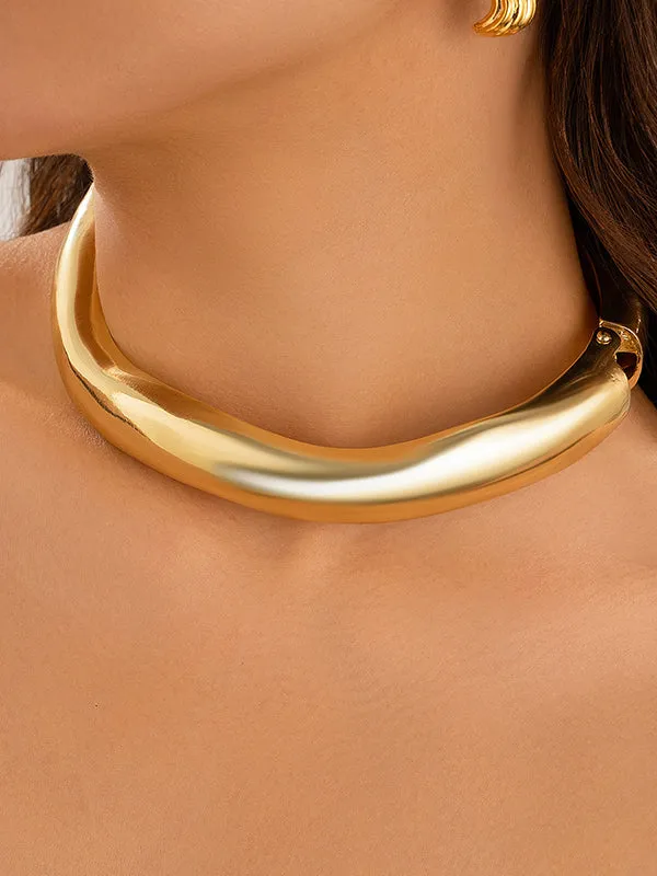 Geometric Shiny Solid Color Necklaces Accessories Dainty Necklace