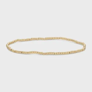 Gold Beaded Bracelet 2mm
