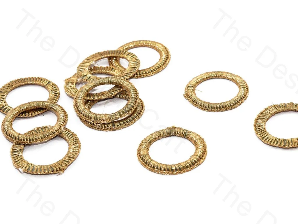 Gold Large Round Crochet Thread Rings