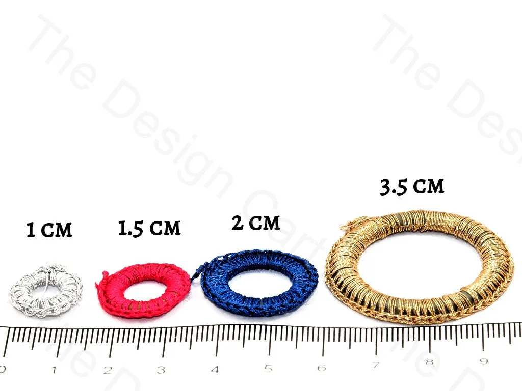 Gold Large Round Crochet Thread Rings