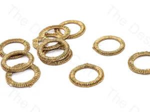 Gold Large Round Crochet Thread Rings