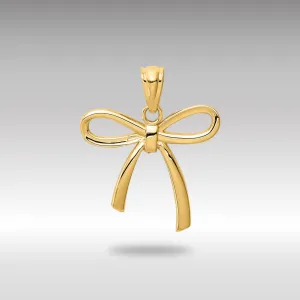 Gold Small Ribbon Bow Pendant Necklace Model-YC1258
