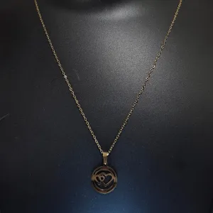 Golden hearts stylish chain pendant with matching ear tops tarnish free for Girls women others
