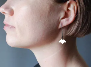 Golden Lotus Earring--Brushed Gold Filled Metal on Oxidized Silver Kidney Earwires
