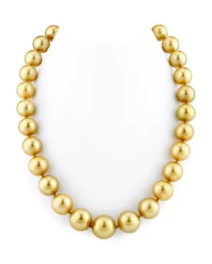 Golden South Sea Pearl Necklace, 12.0-14.0mm - AAA Quality