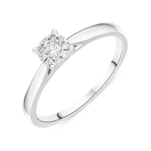 Hans D Krieger 18ct White Gold 0.14ct Diamond Cluster Ring