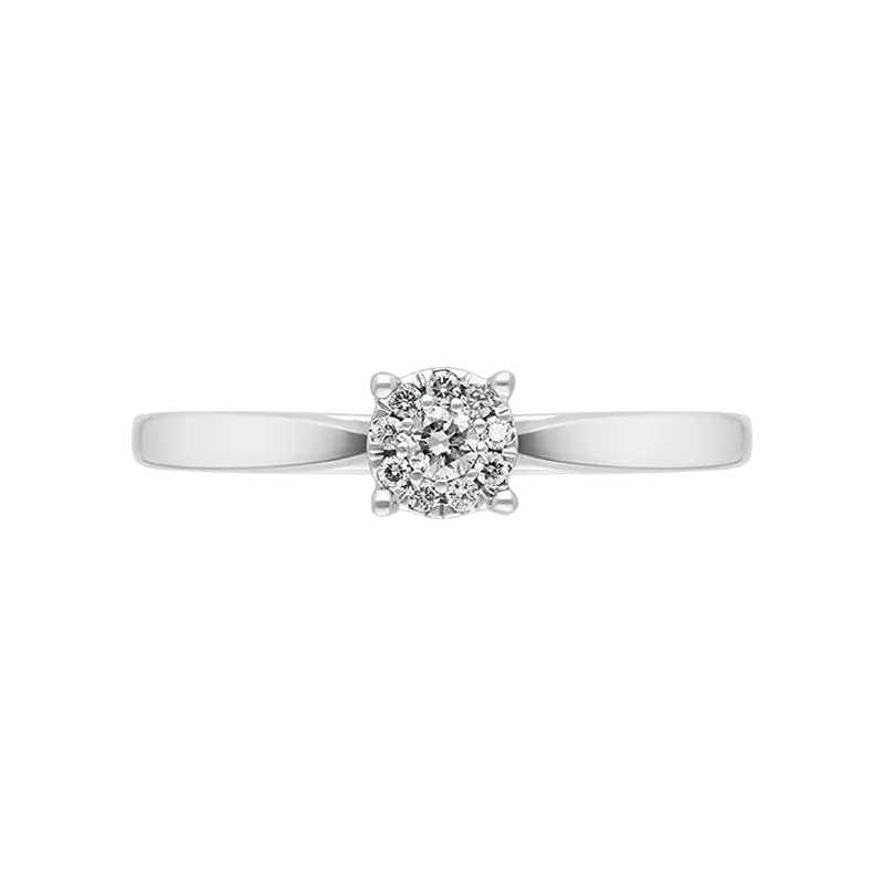 Hans D Krieger 18ct White Gold 0.14ct Diamond Cluster Ring