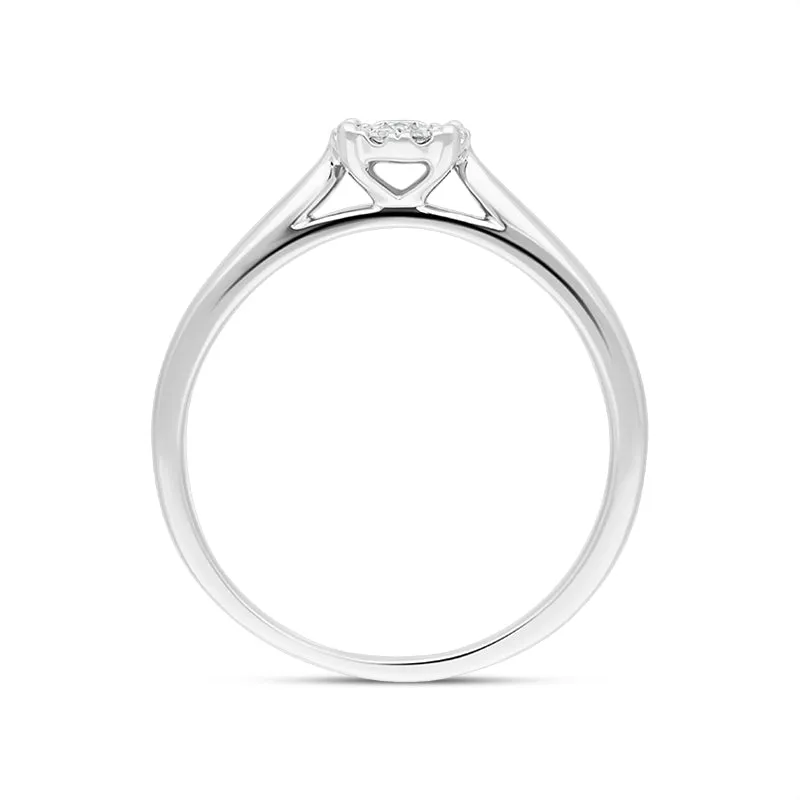 Hans D Krieger 18ct White Gold 0.17ct Diamond Cluster Ring