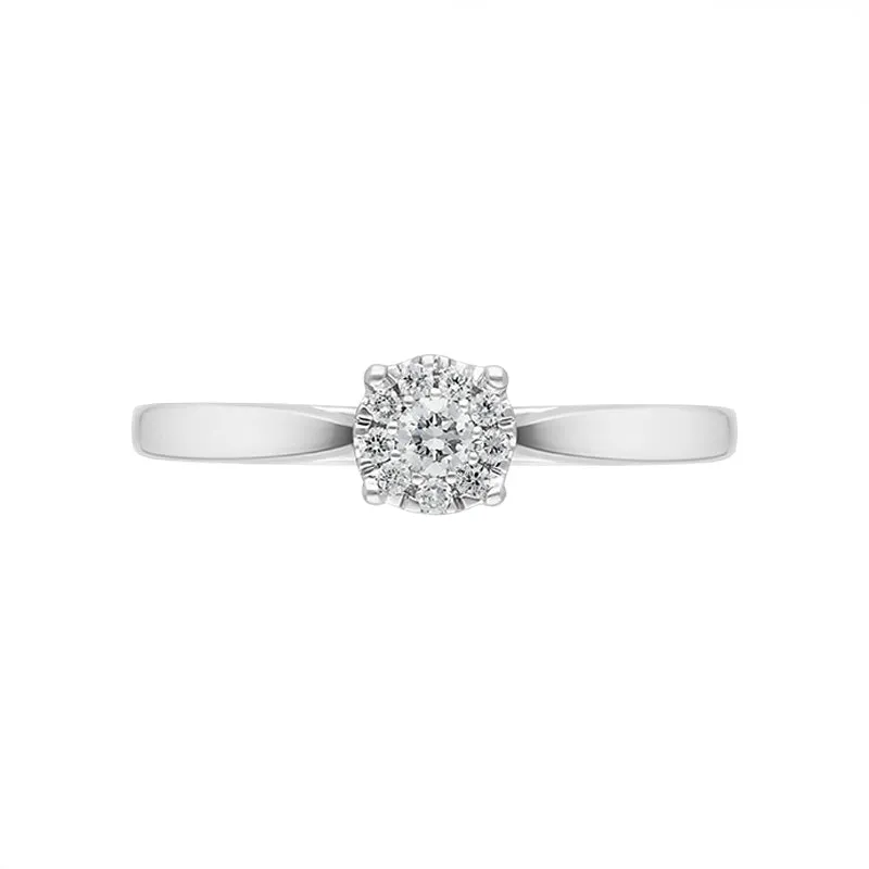 Hans D Krieger 18ct White Gold 0.17ct Diamond Cluster Ring