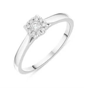Hans D Krieger 18ct White Gold 0.17ct Diamond Cluster Ring