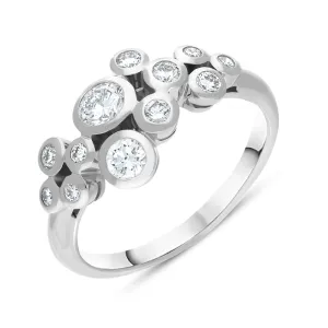 Hans D Krieger 18ct White Gold 0.66ct Diamond Bubble Ring