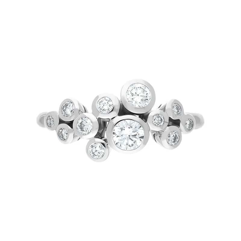 Hans D Krieger 18ct White Gold 0.66ct Diamond Bubble Ring