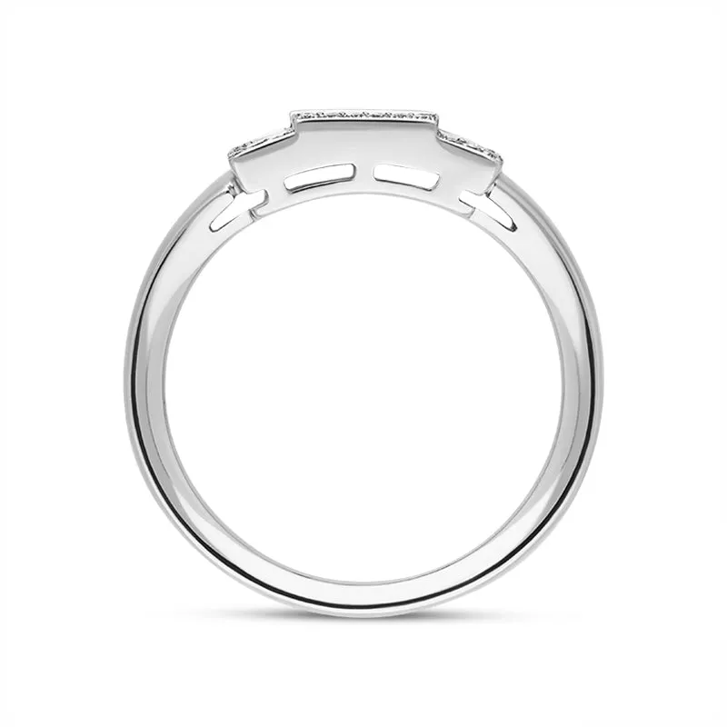 Hans D Krieger 18ct White Gold 1.44ct Diamond Three Stone Baguette Cut Cluster Ring