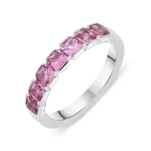 Hans D Krieger 18ct White Gold 1.52ct Pink Sapphire Half Eternity Ring