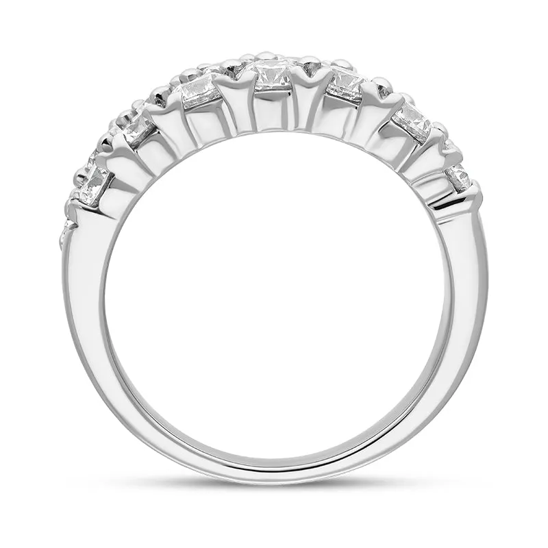 Hans D Krieger 18ct White Gold 2.02ct Diamond Two Row Eternity Ring D