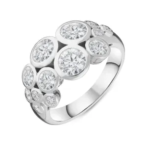 Hans D. Krieger 18ct White Gold 2.19ct Diamond Bubble Ring