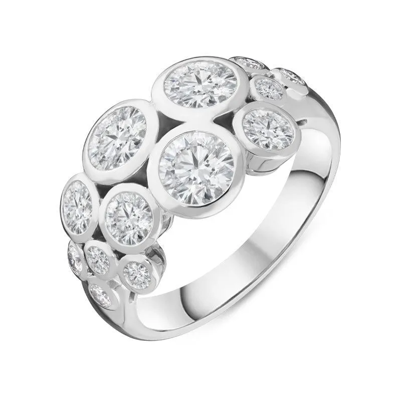 Hans D. Krieger 18ct White Gold 2.19ct Diamond Bubble Ring