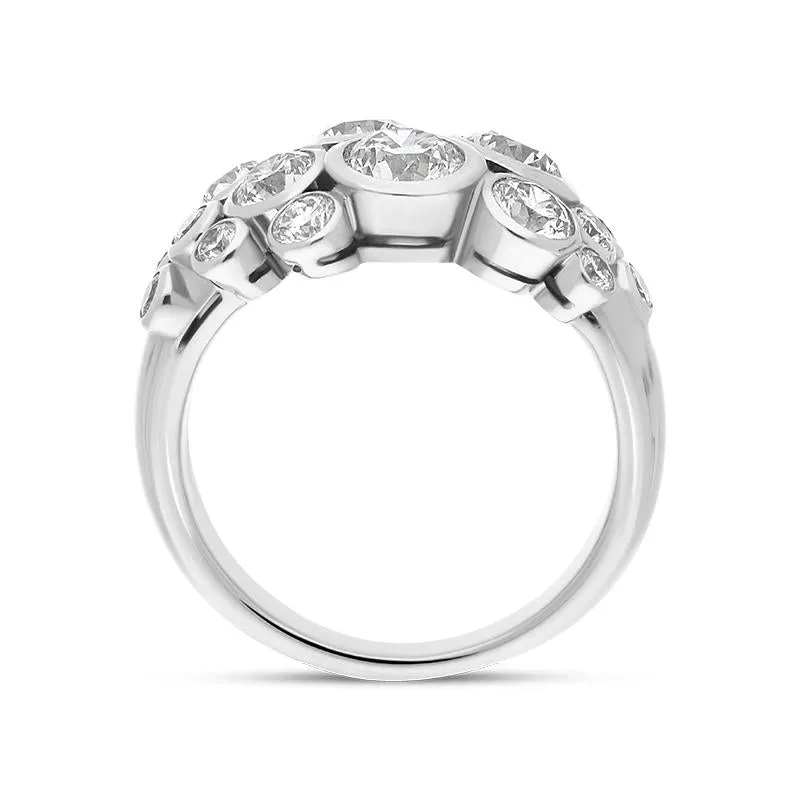 Hans D Krieger 18ct White Gold 2.55ct Diamond Bubble Ring
