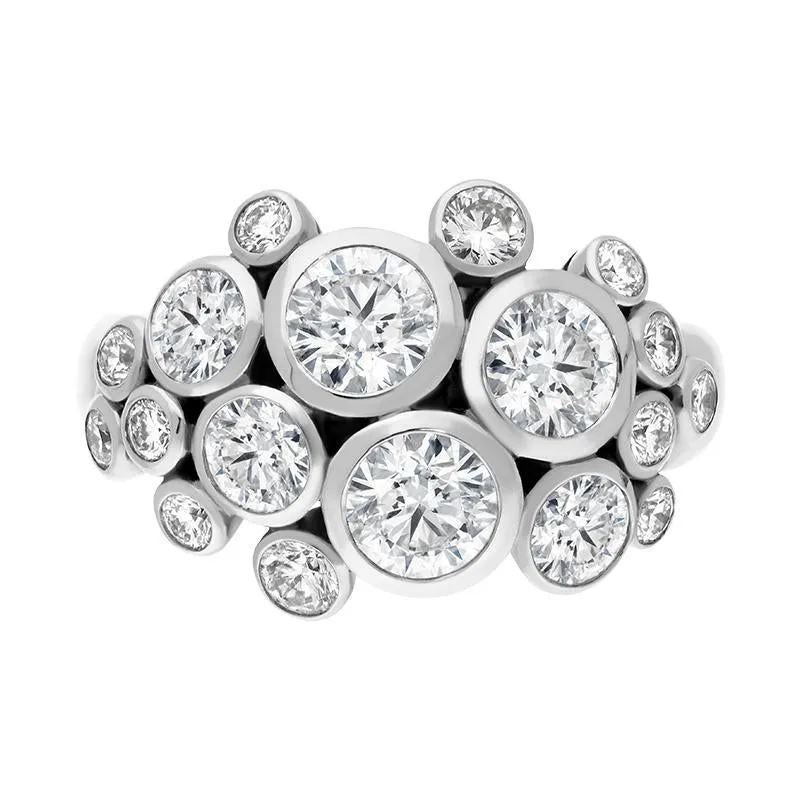 Hans D Krieger 18ct White Gold 2.55ct Diamond Bubble Ring