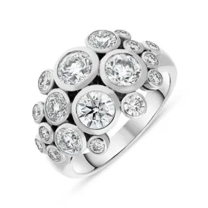 Hans D Krieger 18ct White Gold 2.55ct Diamond Bubble Ring