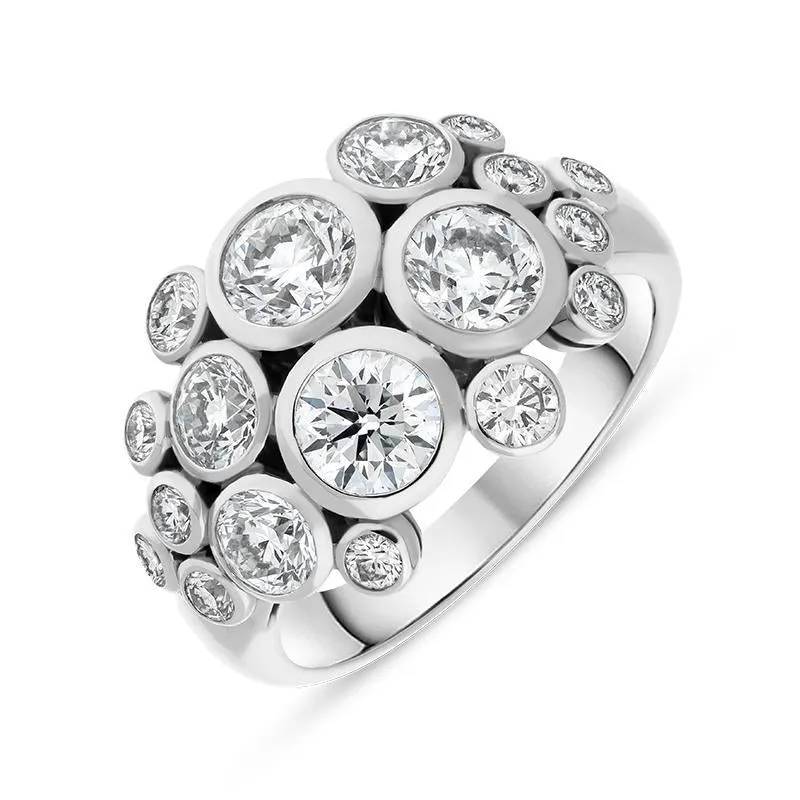 Hans D Krieger 18ct White Gold 2.55ct Diamond Bubble Ring