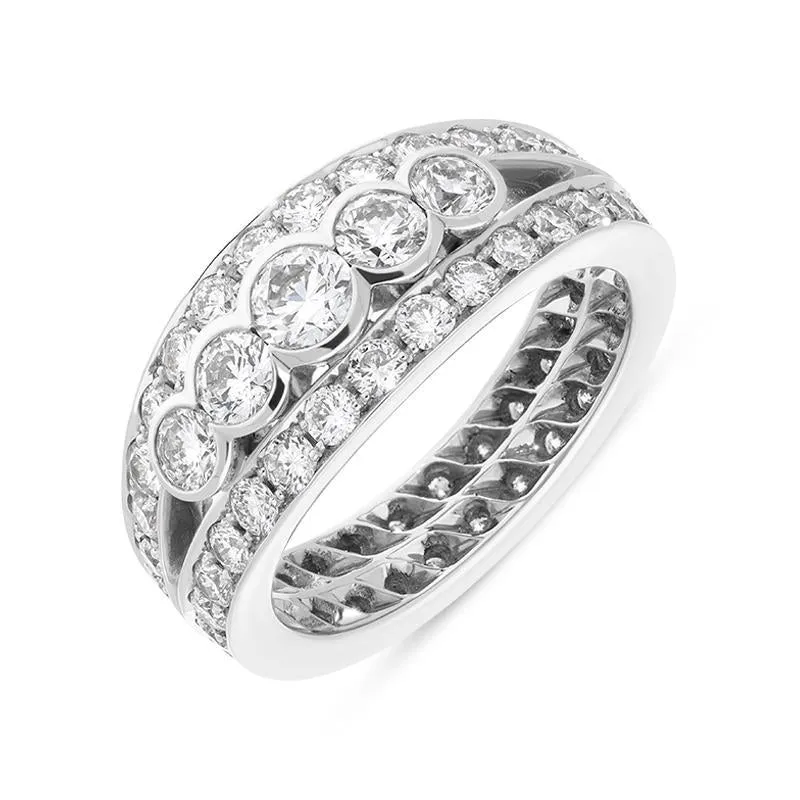 Hans D Krieger 18ct White Gold 2.56ct Diamond Graduated Eternity Ring