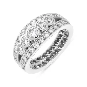 Hans D Krieger 18ct White Gold 2.56ct Diamond Graduated Eternity Ring