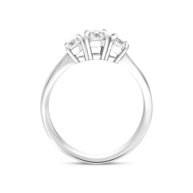 Hans D Krieger Platinum 0.98ct Diamond Three Stone Ring D