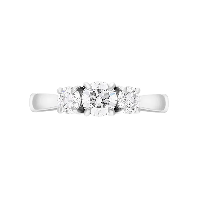Hans D Krieger Platinum 0.98ct Diamond Three Stone Ring D