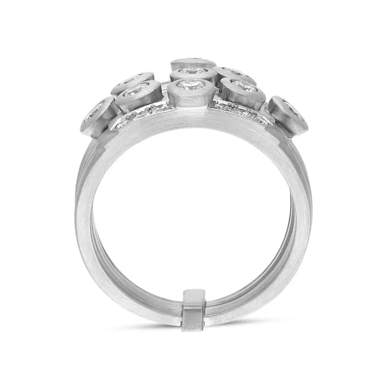Hans D. Krieger Platinum 1.02ct Diamond Five Band Ring