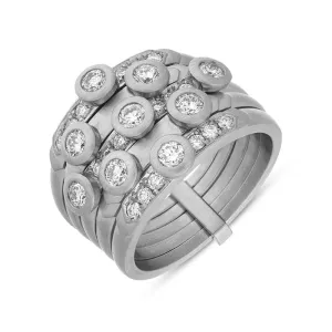 Hans D. Krieger Platinum 1.02ct Diamond Five Band Ring