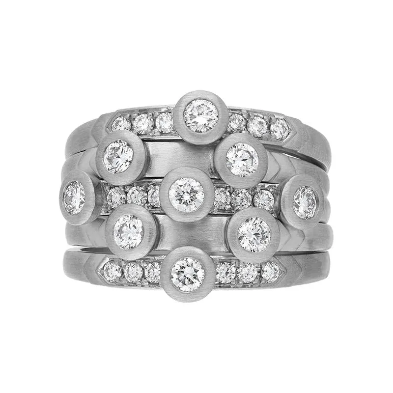 Hans D. Krieger Platinum 1.02ct Diamond Five Band Ring