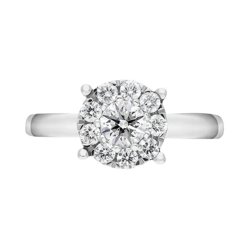 Hans D Krieger Platinum 1.56ct Diamond Illusion Ring