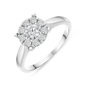 Hans D Krieger Platinum 1.56ct Diamond Illusion Ring