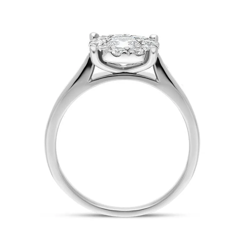Hans D Krieger Platinum 1.56ct Diamond Illusion Ring