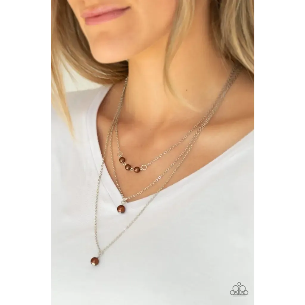 High Heels and Hustle - Brown Necklace