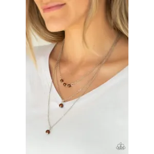 High Heels and Hustle - Brown Necklace
