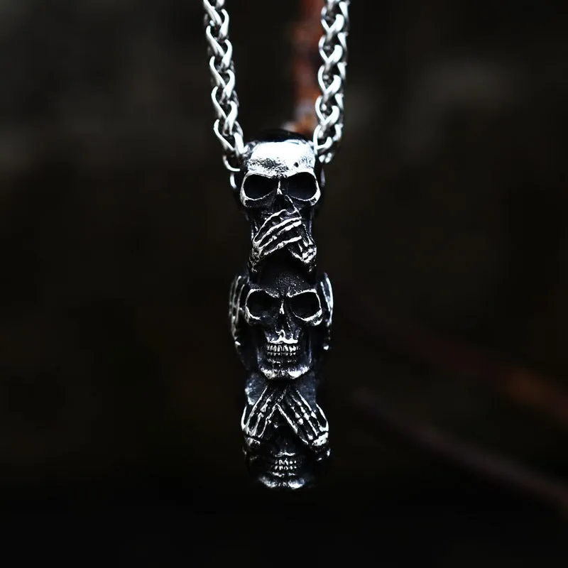 Ignorance Trio - Gothic Skull Pendant by The Nevermore