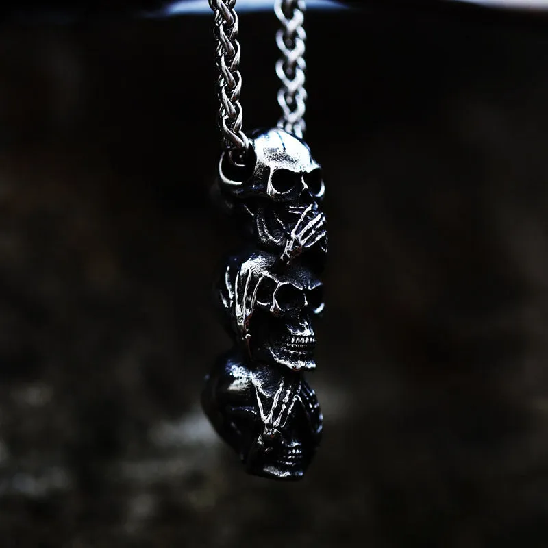 Ignorance Trio - Gothic Skull Pendant by The Nevermore