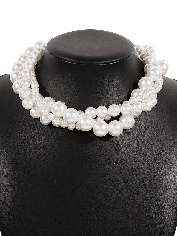 Imitation Pearl Three pieces Necklaces Accessories Dainty Necklace