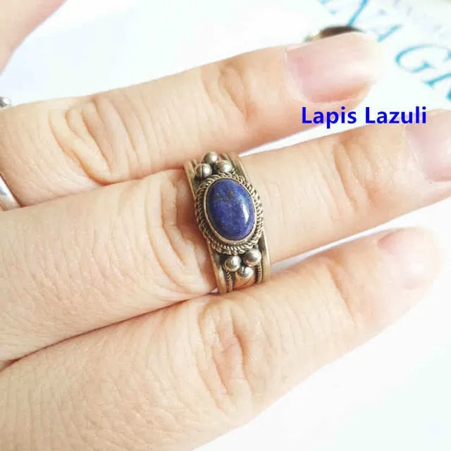 Indian Copper and Stone Open Rings