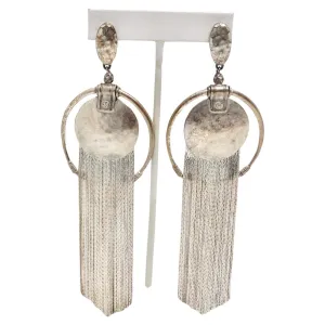 Jean Paul Gaultier 1990s Silver Fringe Hoop Dangle Earrings