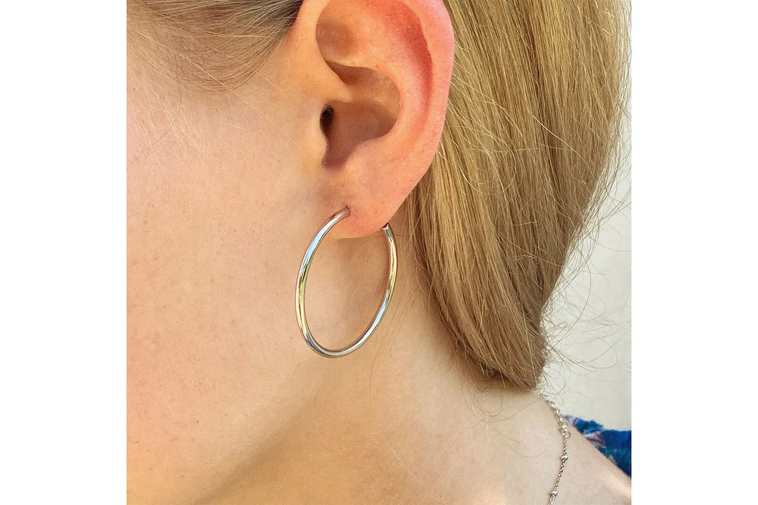 Julin Plain Sterling Silver Hoop Earrings
