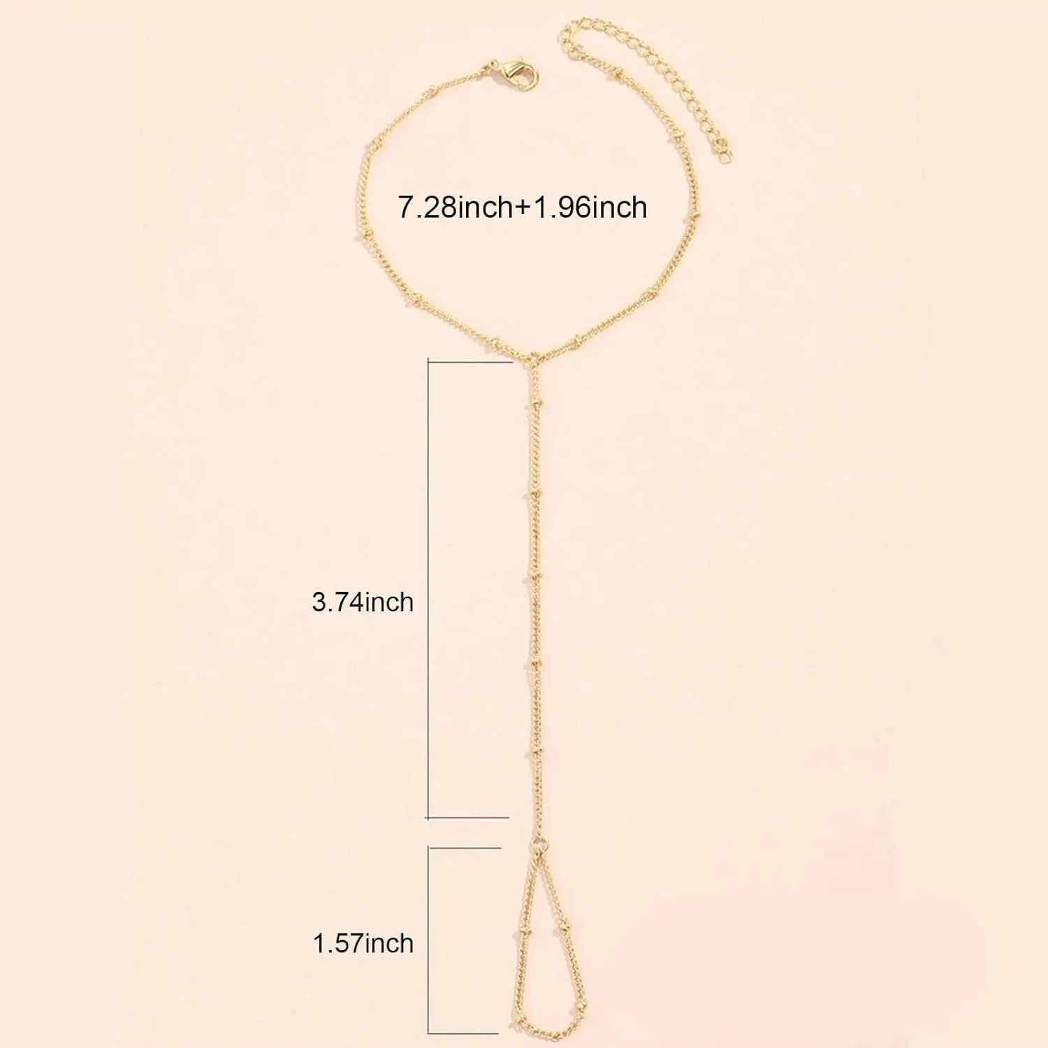 Long tiantian Hand Chain Bracelet Gold Bracelets for Women Link Chain Bracelets Trendy Finger Ring Slave Bracelet Jewelry Gifts