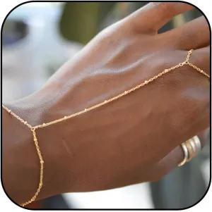 Long tiantian Hand Chain Bracelet Gold Bracelets for Women Link Chain Bracelets Trendy Finger Ring Slave Bracelet Jewelry Gifts