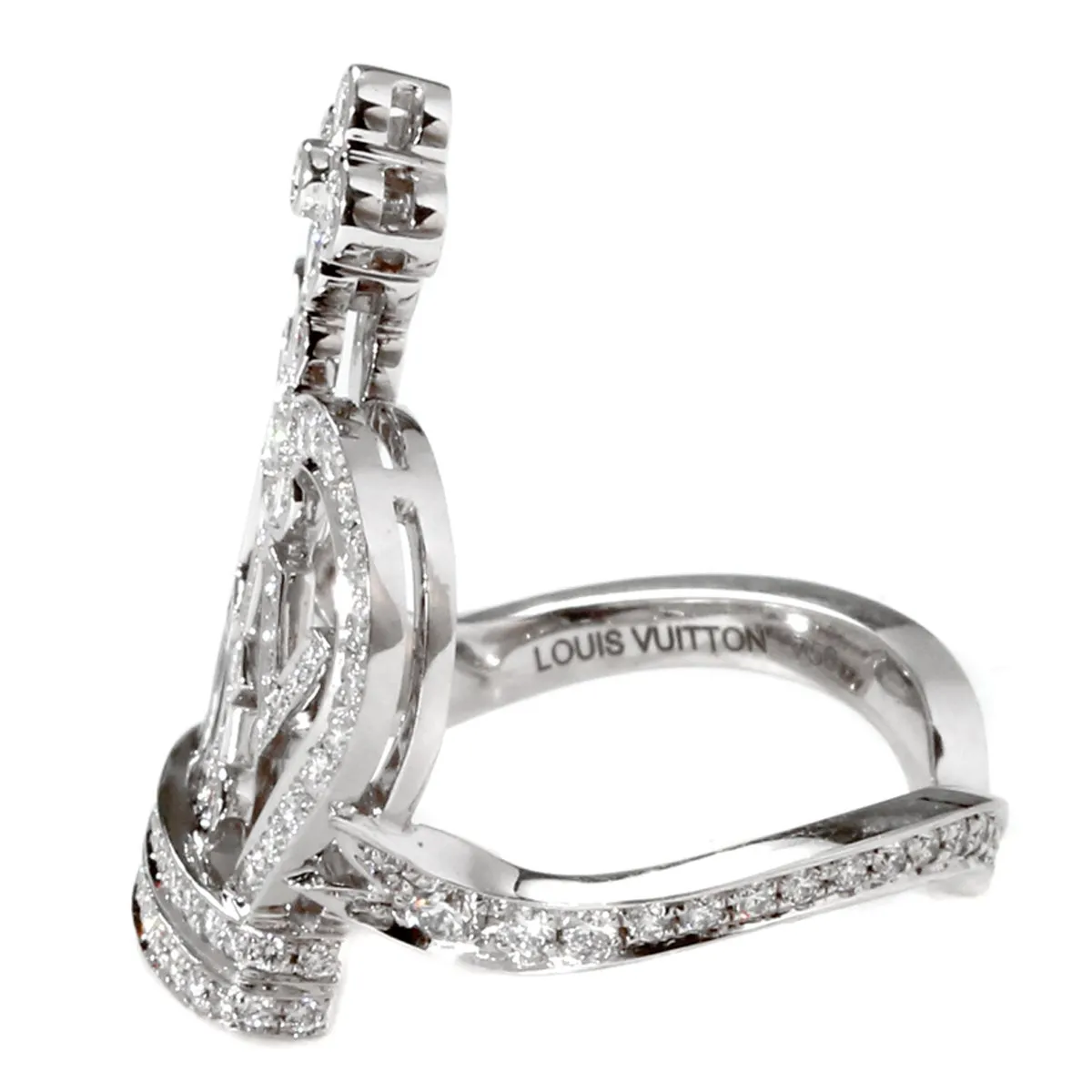 Louis Vuitton Diamond Crown White Gold Cocktail Ring