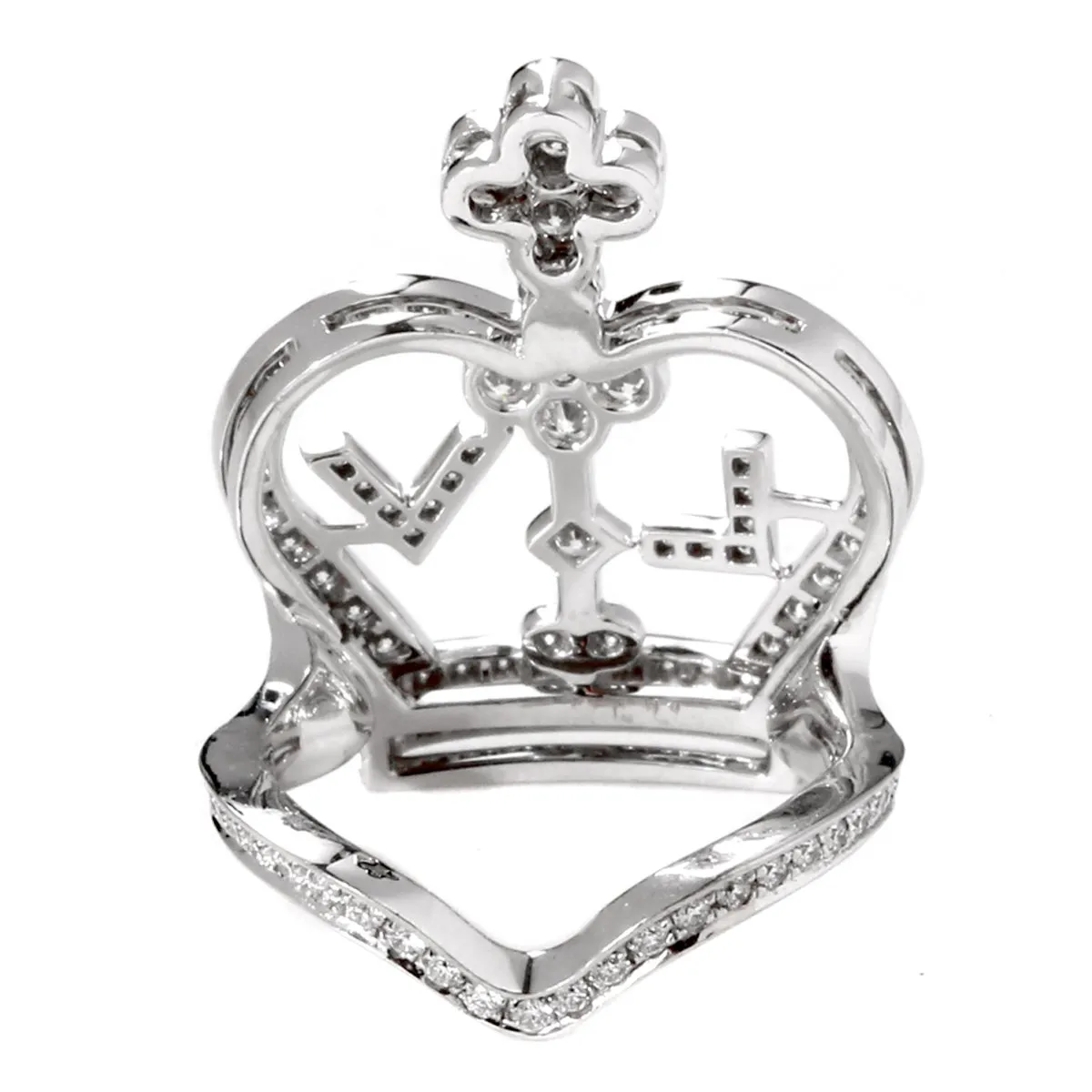 Louis Vuitton Diamond Crown White Gold Cocktail Ring