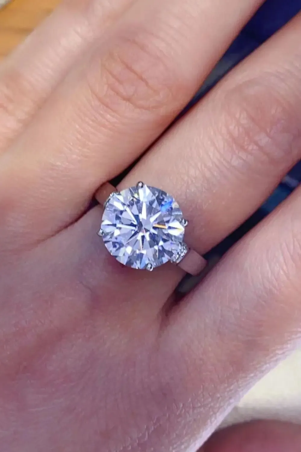 LOVCIA 5 Carat Moissanite Platinum-Plated Ring