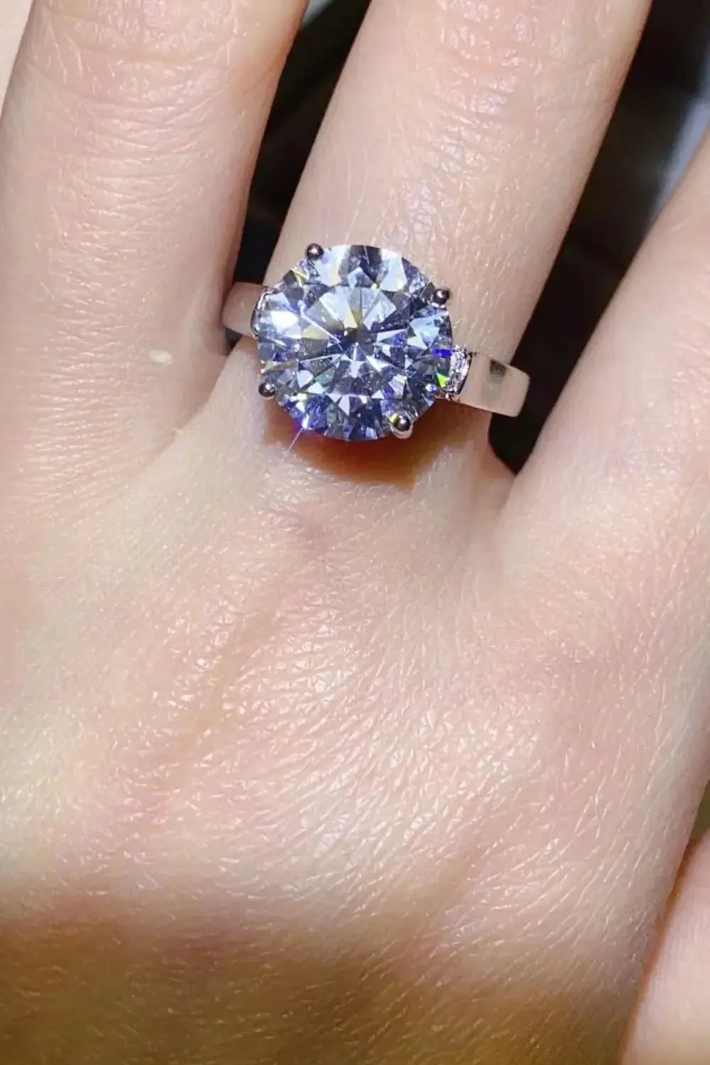 LOVCIA 5 Carat Moissanite Platinum-Plated Ring