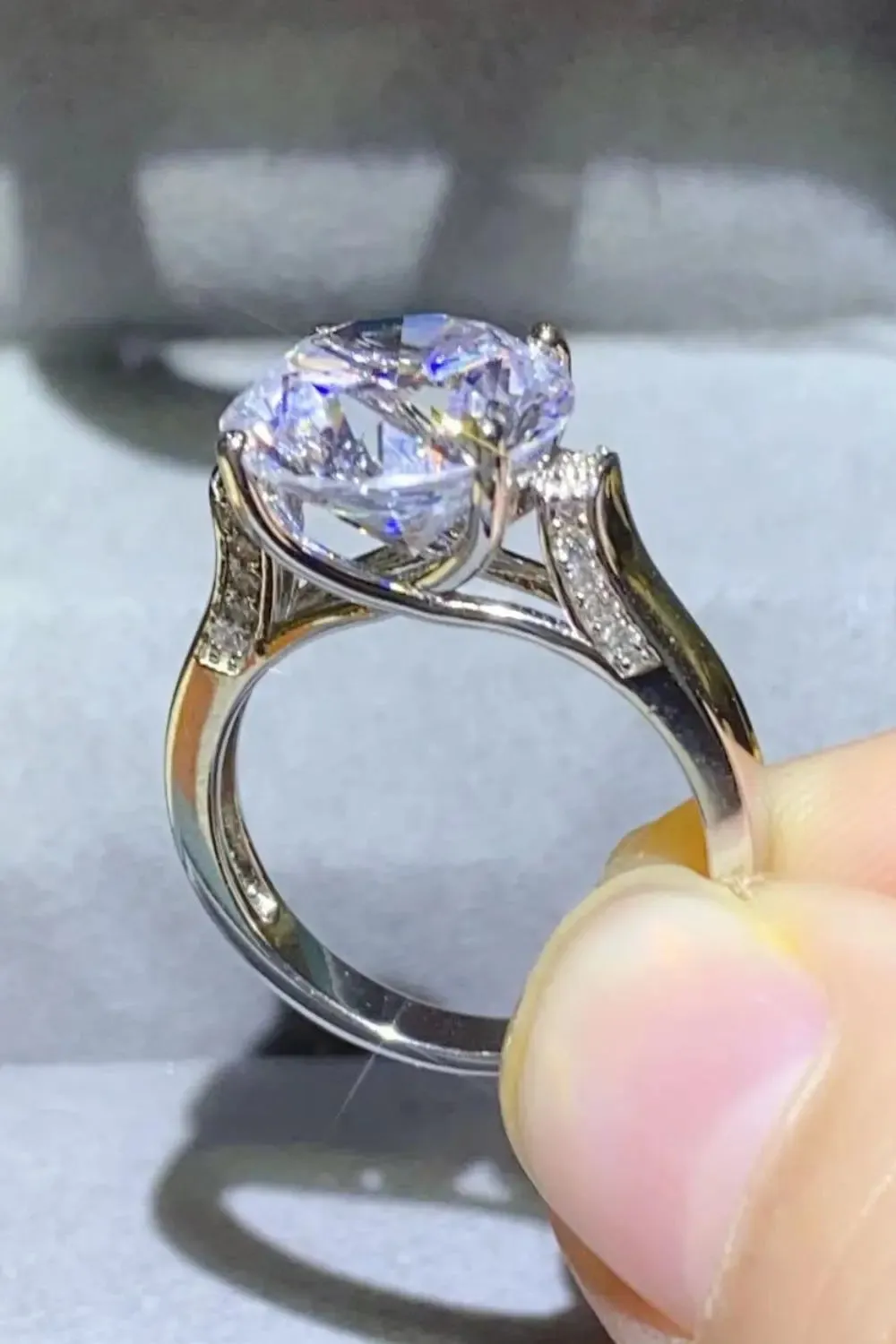 LOVCIA 5 Carat Moissanite Platinum-Plated Ring